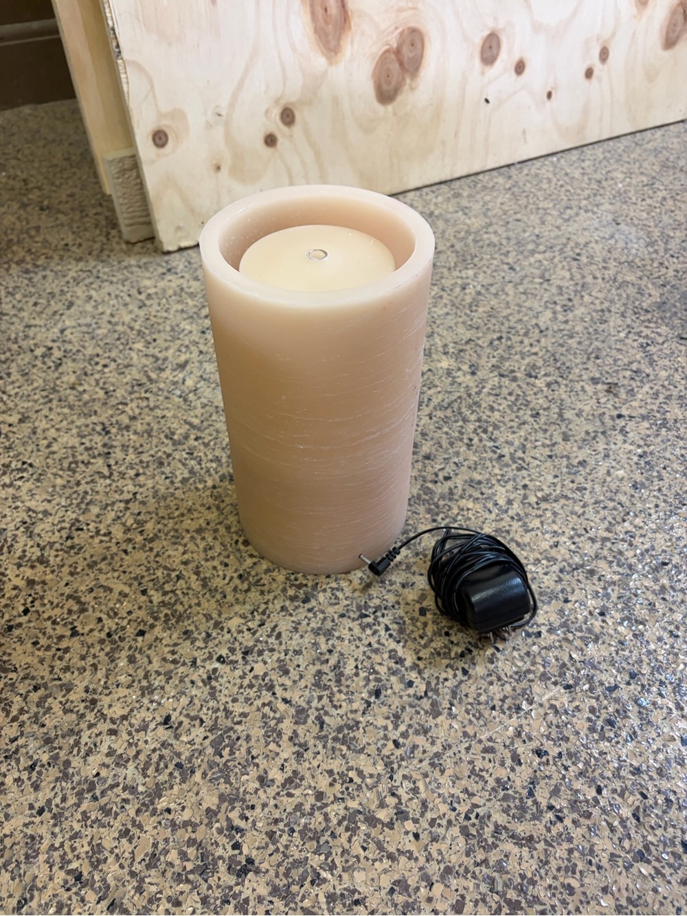 Faux Pillar LED Candle in Beige — Home Accents
